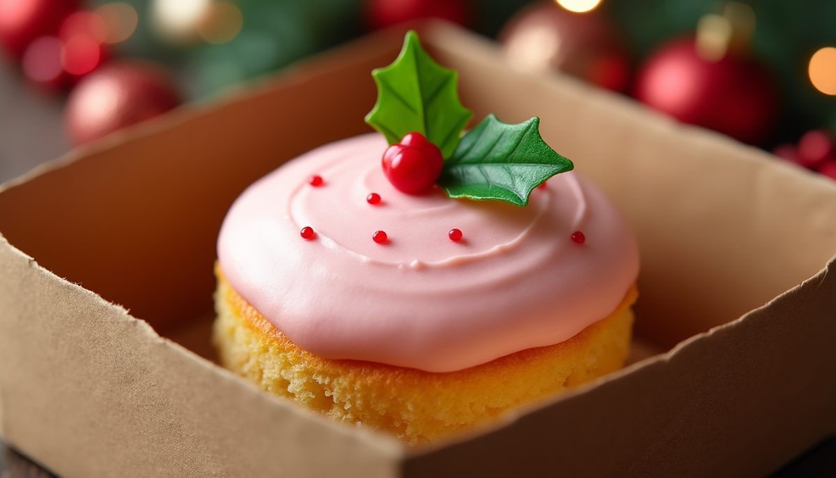 craquez pour notre bento cake de noël miniature : un dessert adorablement décoré, parfait pour offrir ou décorer votre table de fête. gourmandise et magie garanties !