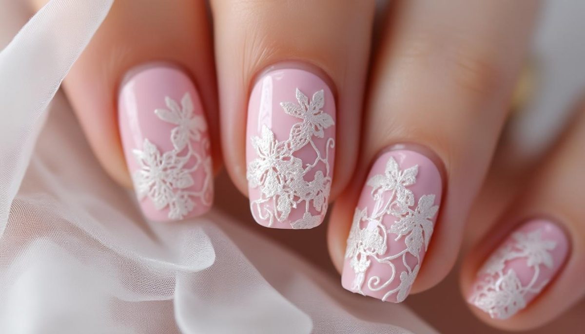 découvrez la tendance incontournable des mariées ce printemps-été avec les lace nails, une manucure délicate au motif effet dentelle pour des ongles élégants et raffinés.