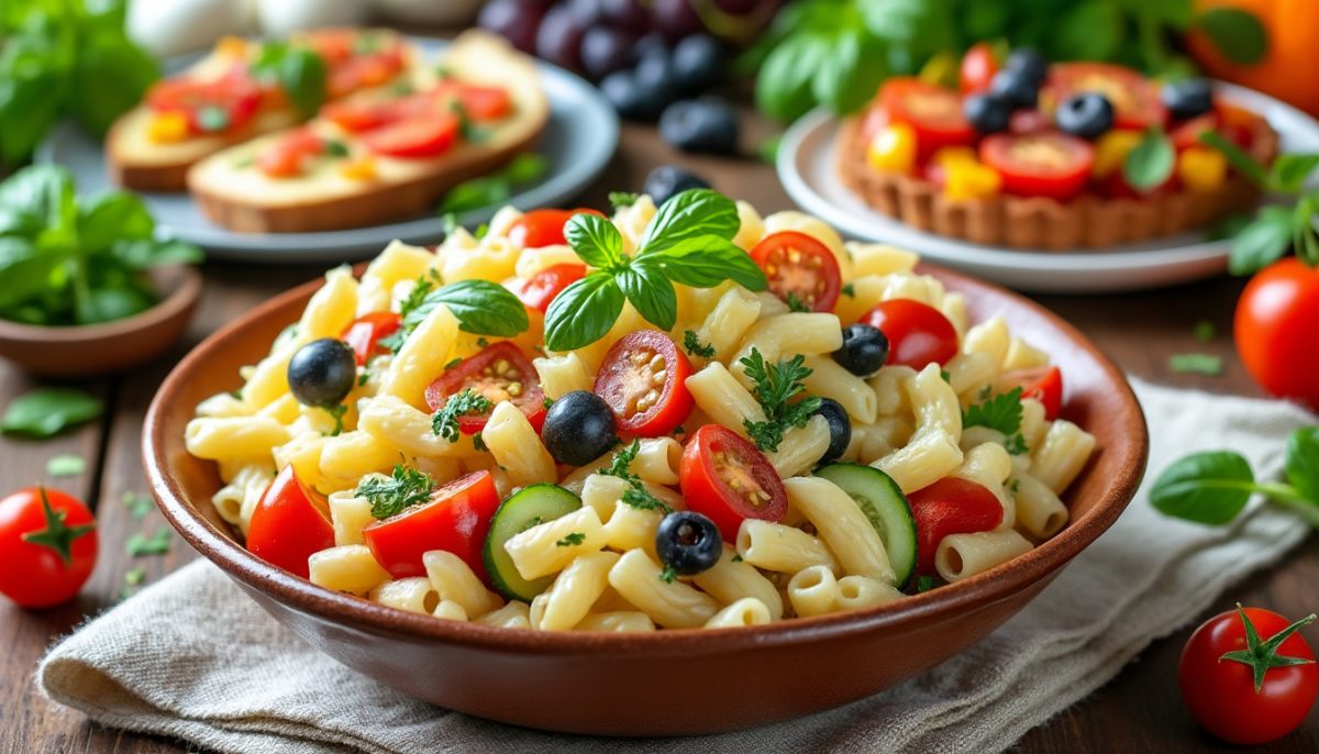 découvrez notre recette de salade de macaronis, fraîche et savoureuse, parfaite pour vos repas d'été ou vos déjeuners légers.