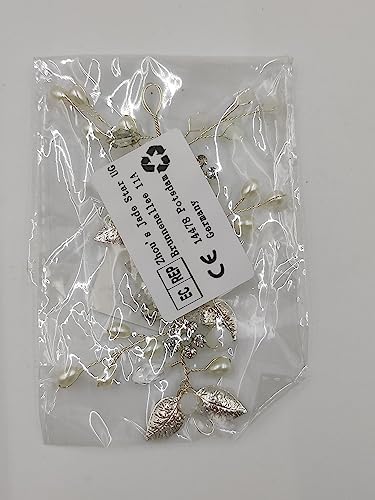 Bandeau De Mariage Perles Et Fleurs - Couronne Cheveux Fille, Communion, Fête, Réglable, Argenté