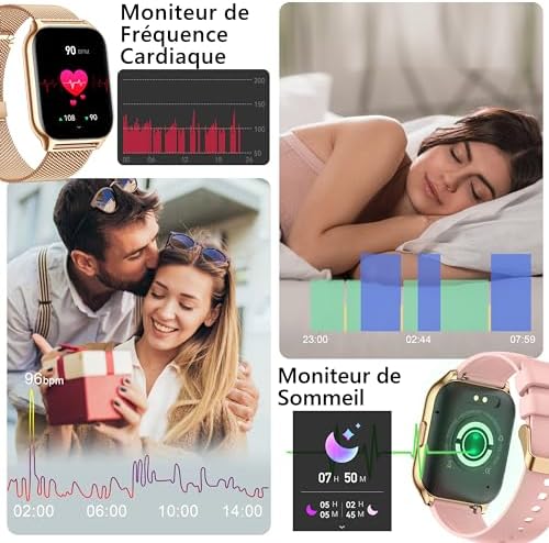 Cinturino Smartwatch ZOSKVEE In Metallo Con Stris, Elegante E Regolabile, Compatibile Con Popglory P95 E Altri Modelli, Sgancio Rapido, Bracciale Gioiello Donna