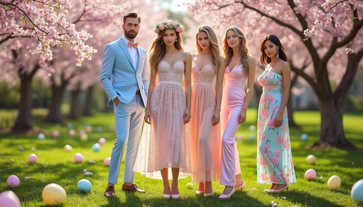 découvrez des idées de tenues festives pour célébrer pâques en beauté ! que vous assistiez à un brunch, une chasse aux œufs ou un repas en famille, trouvez l'inspiration pour être sublime tout en vous amusant. explorez des looks élégants, colorés et tendance à porter pour cette fête printanière.