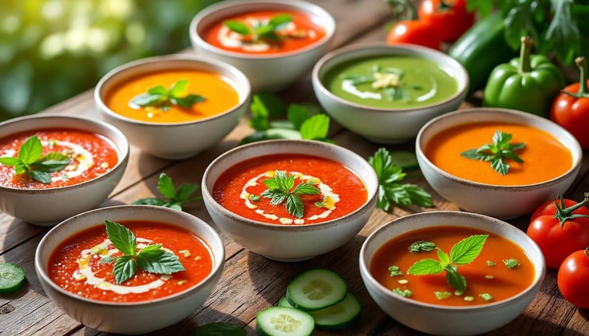découvrez 11 délicieuses recettes de gaspacho qui apporteront une touche de fraîcheur instantanée à vos repas d'été. parfaits pour les chaudes journées, ces soupes froides sont faciles à préparer et pleines de saveurs. idéales en entrée ou en plat léger, laissez-vous séduire par la diversité de ces recettes simples et rafraîchissantes.