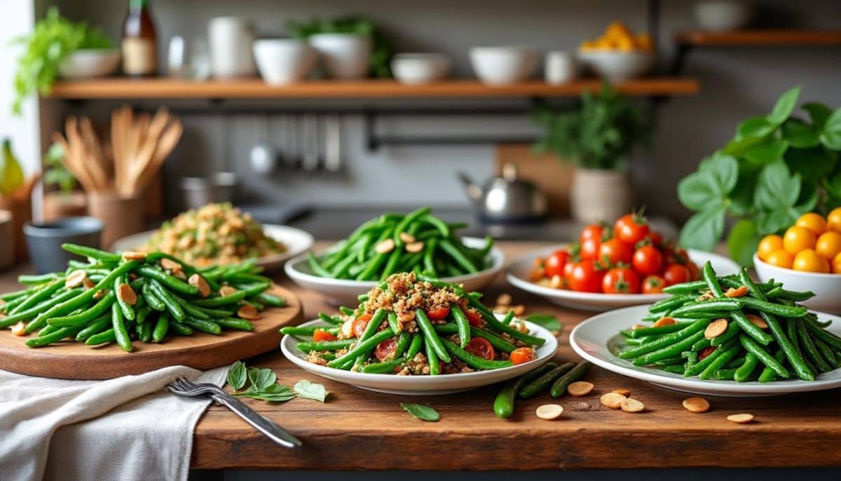 découvrez 12 délicieuses recettes de haricots verts pour accompagner vos plats de façon saine et savoureuse. que ce soit en salade, sautés ou en gratin, ces idées vous permettront de profiter pleinement des bienfaits de ce légume tout en rehaussant vos repas.
