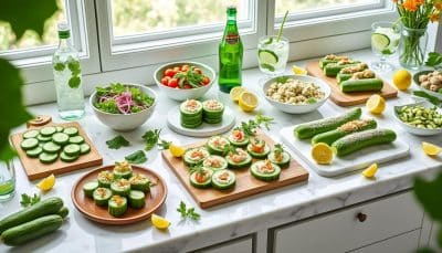 découvrez 13 recettes simples et savoureuses à base de concombre, idéales pour des snacks hydratants et rafraîchissants. parfaits pour l'été, ces en-cas vous aideront à rester hydraté tout en vous régalant avec des saveurs légères et délicieuses.