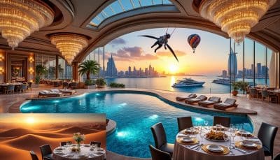découvrez 14 expériences à dubaï qui vous plongeront dans un univers de luxe hors norme. des séjours dans des hôtels 5 étoiles aux dîners raffinés dans des restaurants étoilés, vivez des moments inoubliables au cœur de cette ville emblématique. laissez-vous séduire par les activités exclusives et les destinations de prestige qui font de dubaï une capitale du luxe.