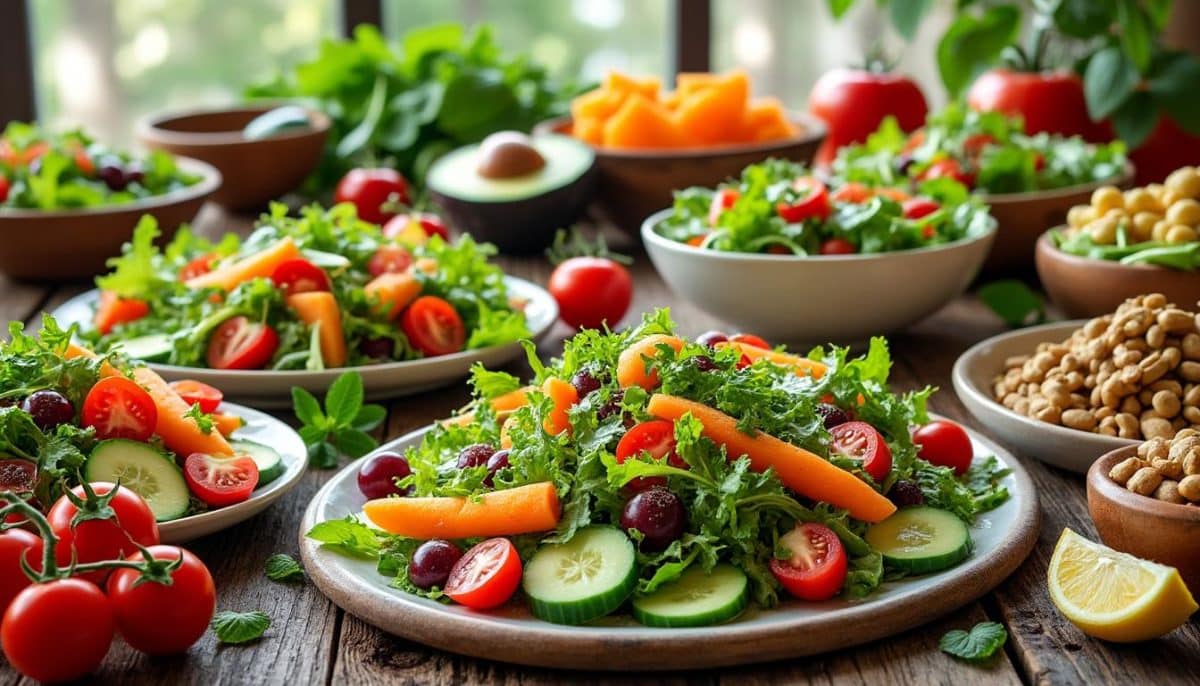 découvrez 15 délicieuses idées de salades d'été parfaites pour un déjeuner rafraîchissant. des recettes faciles à préparer qui allient fraîcheur et saveurs pour égayer vos repas estivaux.