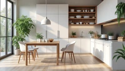 découvrez les 15 incontournables pour une cuisine alliant blanc et bois, idéaux pour adopter un style scandinave tendance et chaleureux. aménagez votre espace avec des astuces déco et des éléments modernes qui fera de votre cuisine un lieu convivial et esthétique.