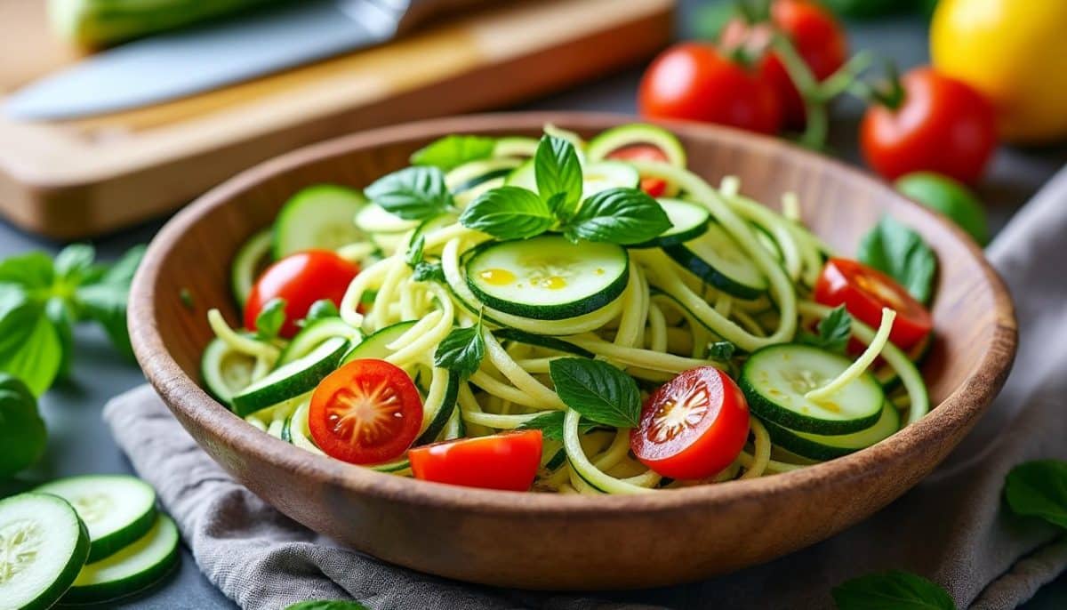 découvrez notre recette de salade de courgettes crues, fraîche et facile à préparer. idéale pour les journées ensoleillées, cette salade légère allie croquant et saveurs, pour un plat sain et savoureux qui ravira vos invités.