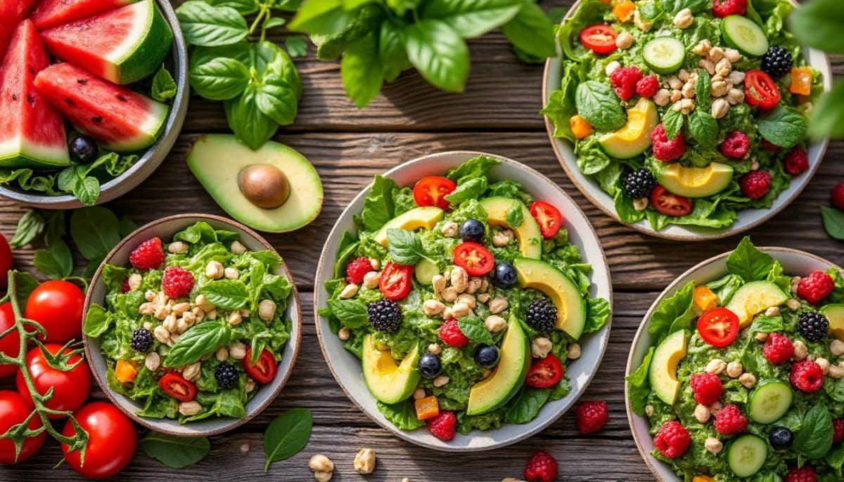 découvrez nos 5 recettes de salade d'été rafraîchissantes, parfaites pour vos repas estivaux. faciles à préparer et pleines de saveurs, ces recettes sauront ravir vos papilles et vous aider à rester frais sous la chaleur. à essayer absolument cet été !