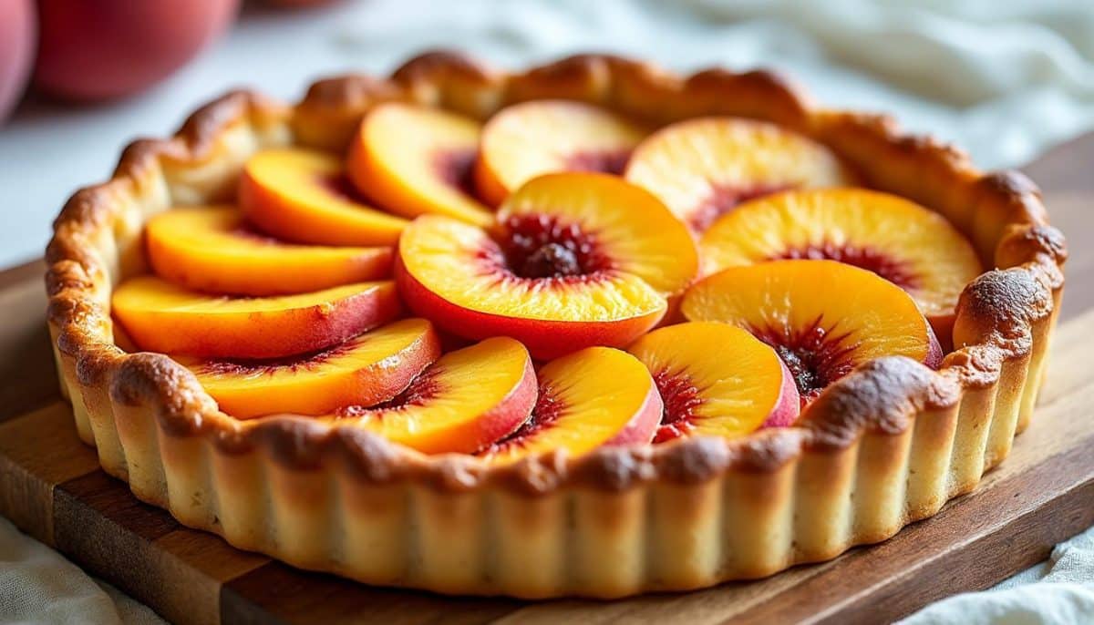 découvrez notre délicieuse recette de tarte aux pêches fraîches, parfaite pour l'été ! facile à réaliser, cette tarte savoureuse ravira vos convives lors de vos repas en plein air. préparez un dessert léger et fruité qui apportera une touche ensoleillée à vos tables.