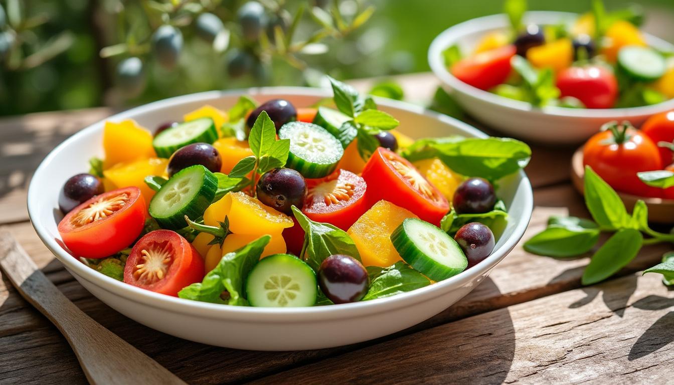 découvrez nos 15 idées de salades express pour lutter contre la chaleur estivale ! rafraßchissantes, légÚres et faciles à préparer, ces recettes savoureuses vous aideront à rester à l'aise pendant la canicule tout en régalant vos papilles.