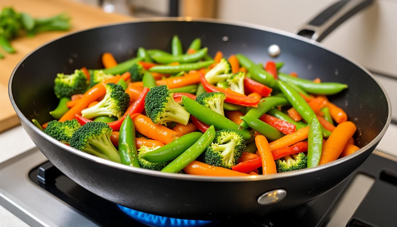 découvrez deux délicieuses recettes de wok aux légumes, idéales pour un dîner vitaminé et savoureux. prêtes en un clin d'œil, ces préparations colorées régaleront vos papilles tout en apportant une multitude de nutriments à votre repas.