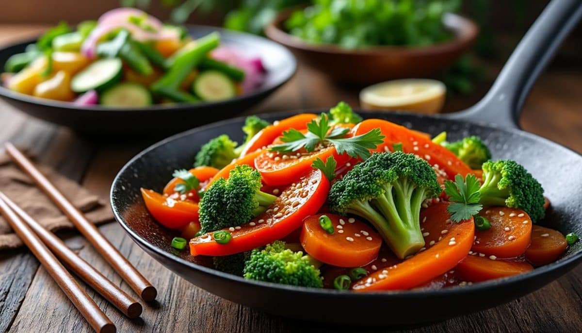 découvrez deux délicieuses recettes de wok aux légumes pour un dîner vitaminé et plein de saveurs. faciles à réaliser, ces plats colorés sont parfaits pour un repas sain et équilibré. régalez-vous en un rien de temps !
