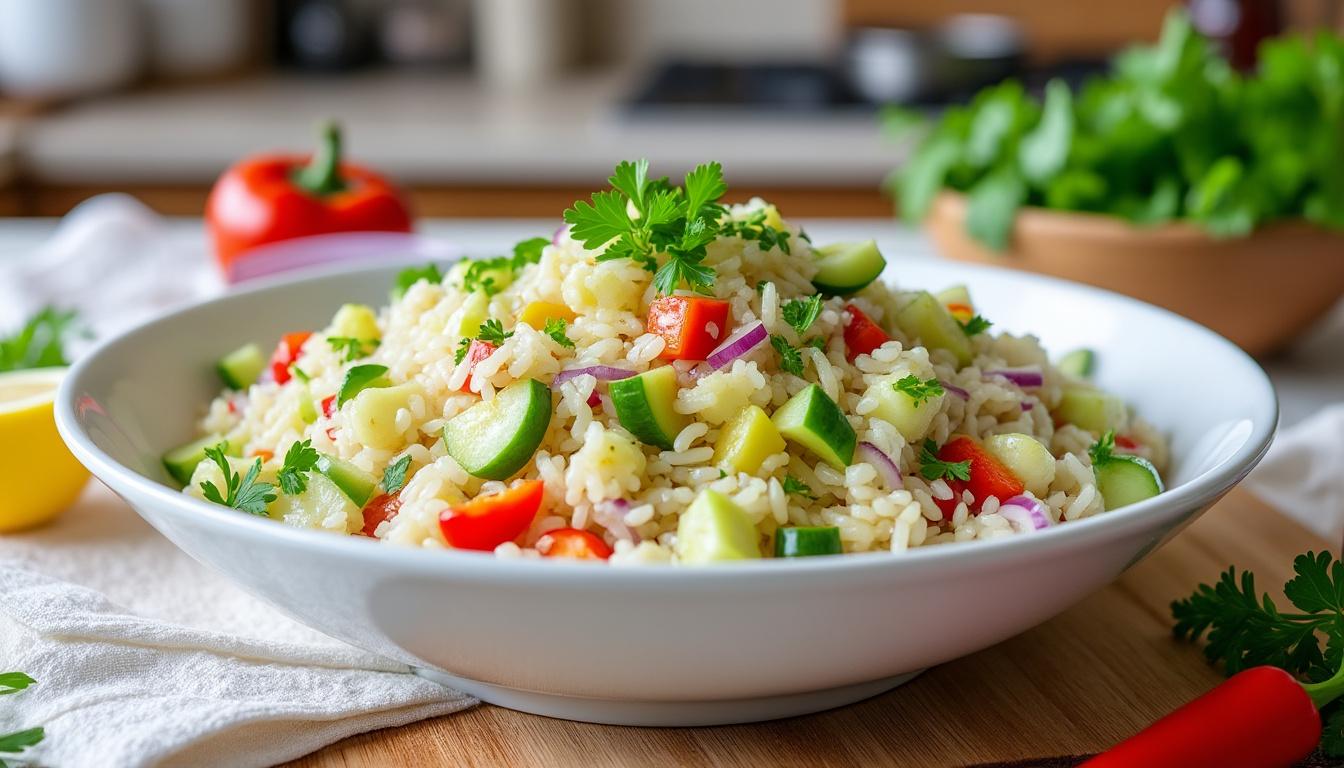 découvrez 5 idées de salades de riz délicieuses et complètes pour vos repas ! parfaites pour un déjeuner léger ou un dîner nourrissant, ces recettes associant saveurs et nutrition raviront vos papilles. préparez-vous à varier les plaisirs avec ces plats colorés et riches en ingrédients santé.