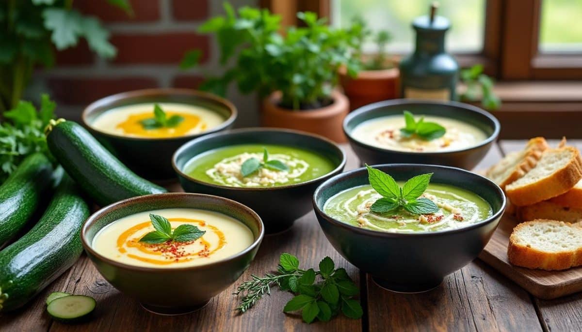 découvrez 5 délicieuses recettes de soupes à la courgette, idéales pour un velouté léger et savoureux. parfaites pour les repas sains, ces recettes faciles à préparer raviront vos papilles tout en vous aidant à rester léger !