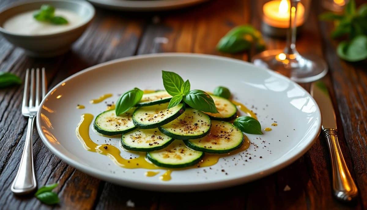 découvrez nos 6 astuces pour préparer un carpaccio de courgette élégant et savoureux. parfait pour impressionner vos invités lors de vos repas. idéal en entrée chic et légère.