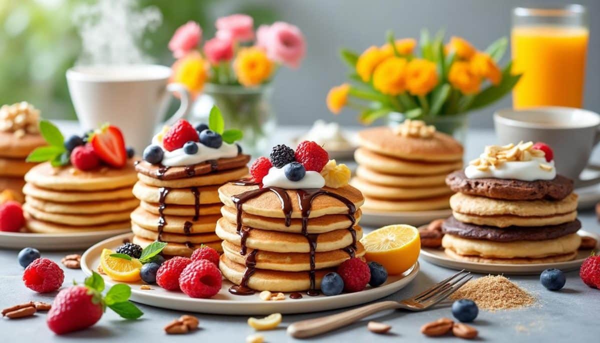 découvrez nos 7 délicieuses recettes de pancakes protéinés, idéales pour un matin riche en énergie. parfaites pour bien commencer la journée, ces pancakes savoureux allient plaisir et nutrition, vous offrant une dose de protéines essentielle pour booster votre journée. réveillez vos papilles avec des combinaisons variées et saines!