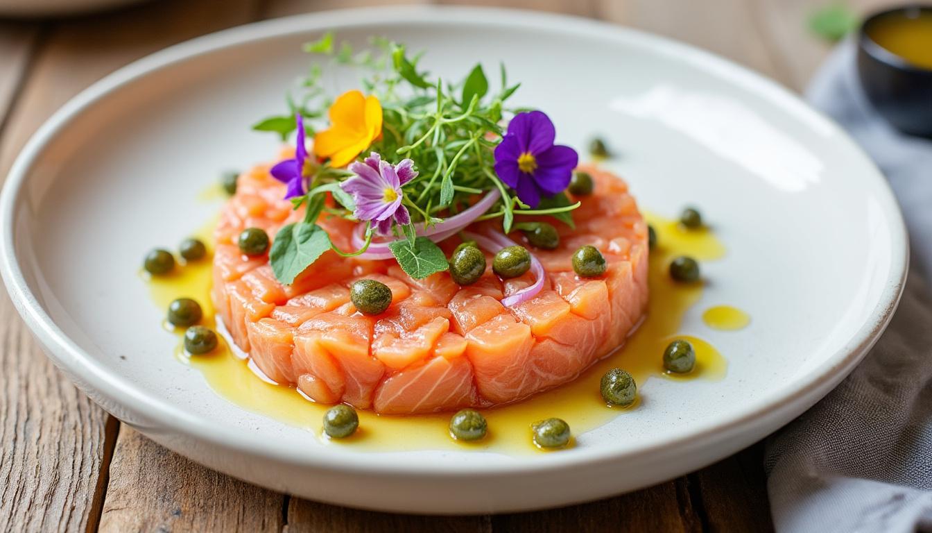 découvrez notre sélection de 7 recettes de tartare de saumon, un plat raffiné et plein de fraîcheur. parfait pour impressionner vos invités ou comme entrée délicate, ces recettes allient saveurs subtiles et simplicité d'exécution.
