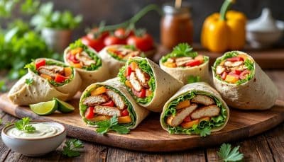 découvrez nos 7 délicieuses recettes de wraps au poulet, parfaites pour un lunch express ! faciles à préparer, savoureuses et saines, ces idées de repas rapides raviront vos papilles et s'adapteront à tous vos horaires chargés.