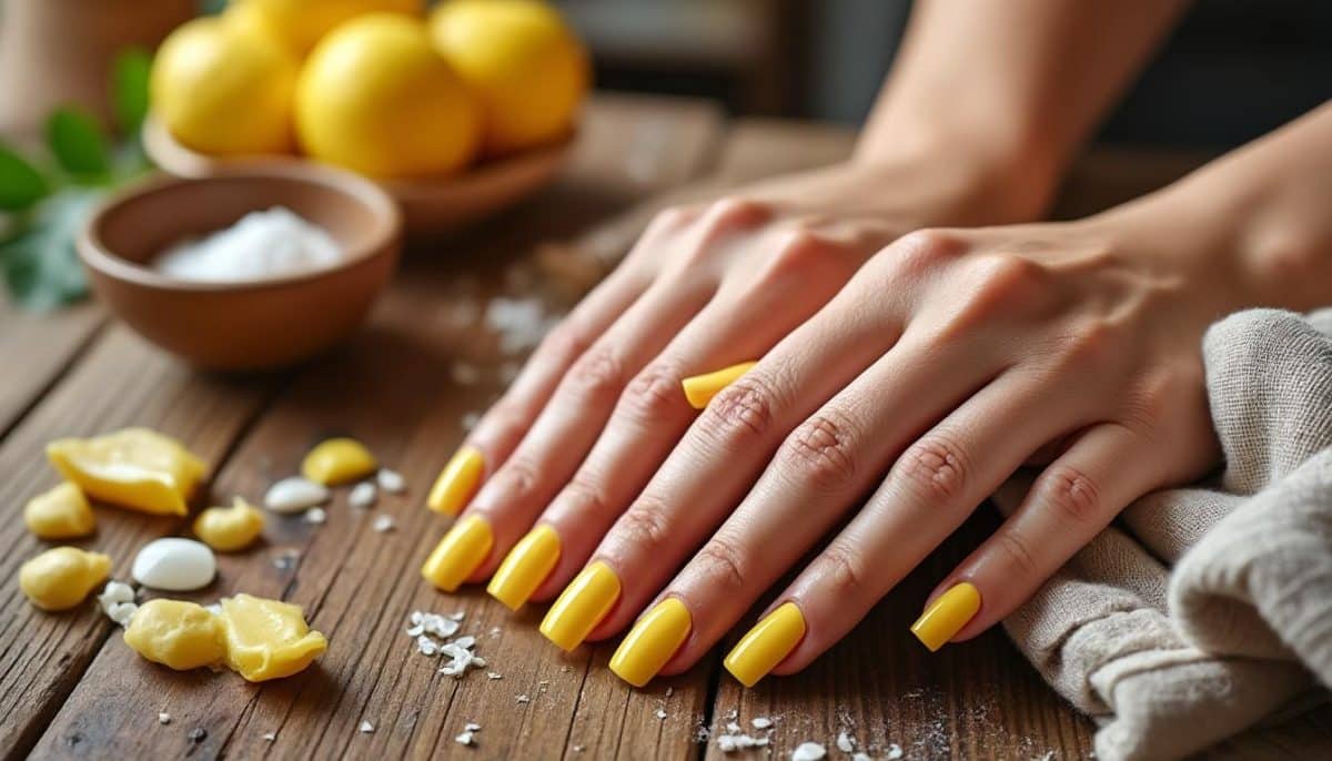 découvrez un truc de grand-mère efficace pour blanchir vos ongles jaunis. grâce à des astuces naturelles et simples, retrouvez la beauté de vos mains et dites adieu aux taches. prenez soin de vos ongles avec des remèdes maison qui font leurs preuves!