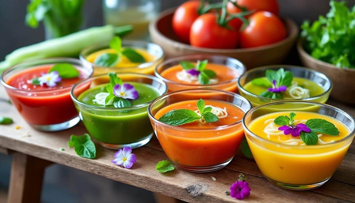 découvrez nos délicieuses soupes froides express qui remplacent parfaitement un repas. faciles à préparer, saines et rafraîchissantes, elles sont idéales pour les journées chaudes ou les repas rapides. essayez nos recettes variées et faites le plein de saveurs en un rien de temps !