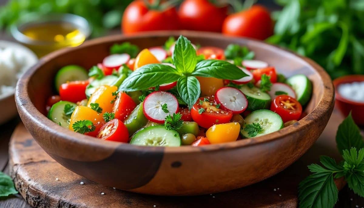 découvrez une délicieuse salade apéritive qui fait oublier les chips ! sa saveur unique et ses ingrédients frais en font une option saine et originale pour vos soirées entre amis. idéale pour accompagner vos boissons, cette salade apportera fraîcheur et convivialité à vos apéritifs.