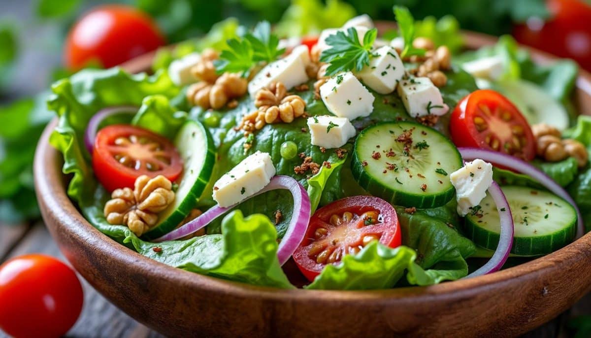 découvrez une salade audacieuse au roquefort, alliant fraîcheur et richesse des saveurs. ce plat original saura éveiller vos papilles et ravir vos invités grâce à ses ingrédients soigneusement sélectionnés. idéale pour une entrée ou un repas léger, laissez-vous tenter par cette recette innovante qui réinvente la salade classique.