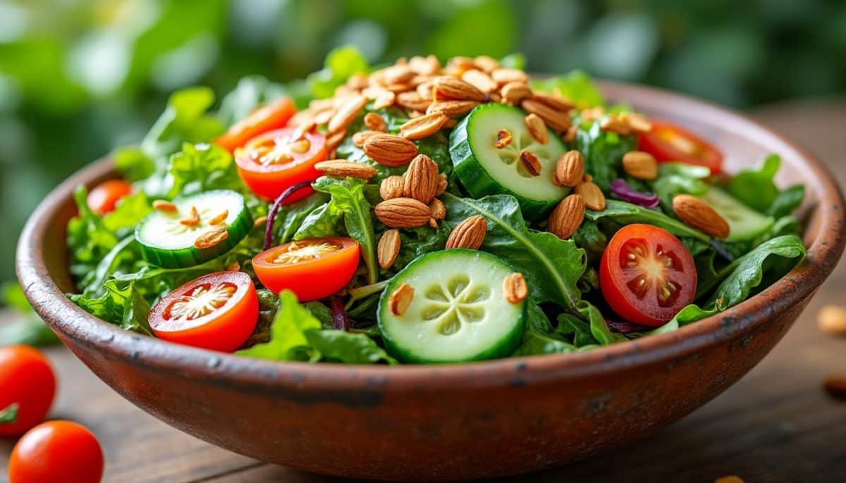 découvrez notre délicieuse salade aux amandes effilées croustillantes, un parfait mélange de fraîcheur et de croquant qui ravira vos papilles. idéale pour un repas léger ou comme accompagnement, cette recette met en avant des ingrédients savoureux pour une expérience gustative inoubliable.