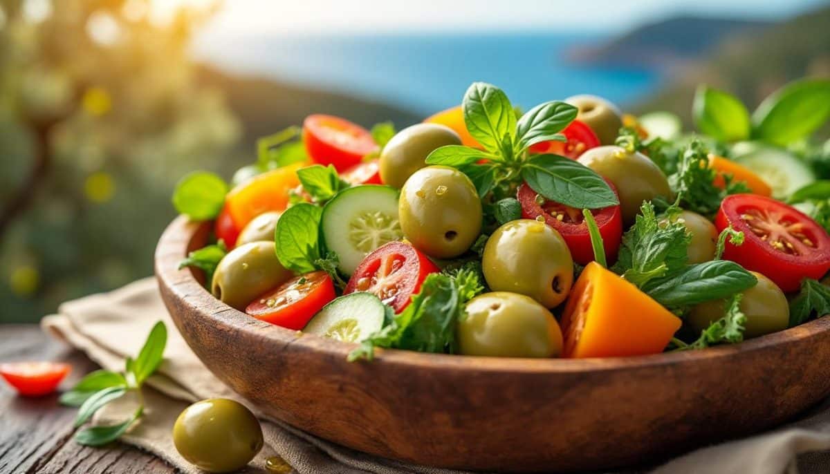 découvrez notre délicieuse salade aux olives vertes qui évoque les saveurs ensoleillées de la méditerranée. une recette fraîche et parfumée, parfaite pour vos repas d'été ou comme accompagnement savoureux. laissez-vous transporter par ce mélange de textures et de goûts authentiques!