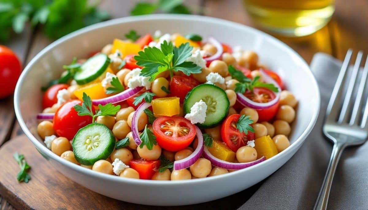 découvrez la recette irrésistible de cette salade aux pois chiches qui séduit les influenceurs ! un mélange savoureux et coloré qui allie santé et gourmandise, parfait pour vos repas estivaux.