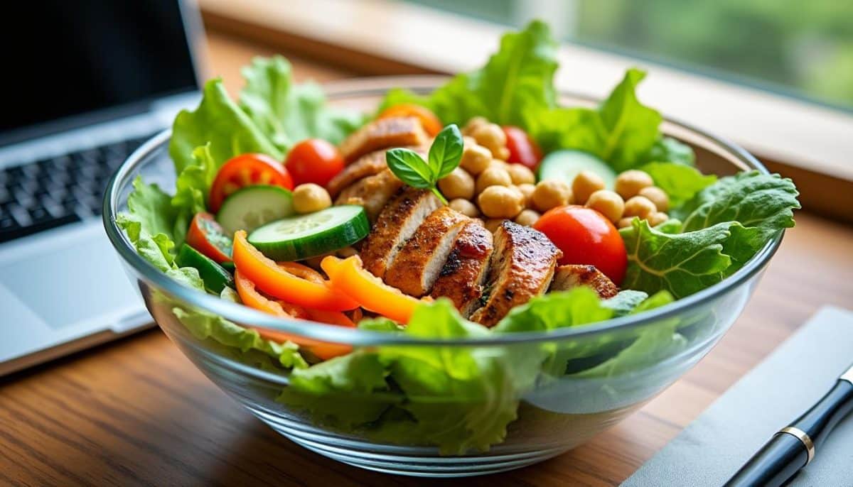 découvrez notre recette de salade de bureau rapide et équilibrée, parfaite pour un déjeuner sain et savoureux. mélange de légumes frais, protéines et grains harmonieux, elle vous apporte l'énergie nécessaire pour affronter votre journée !