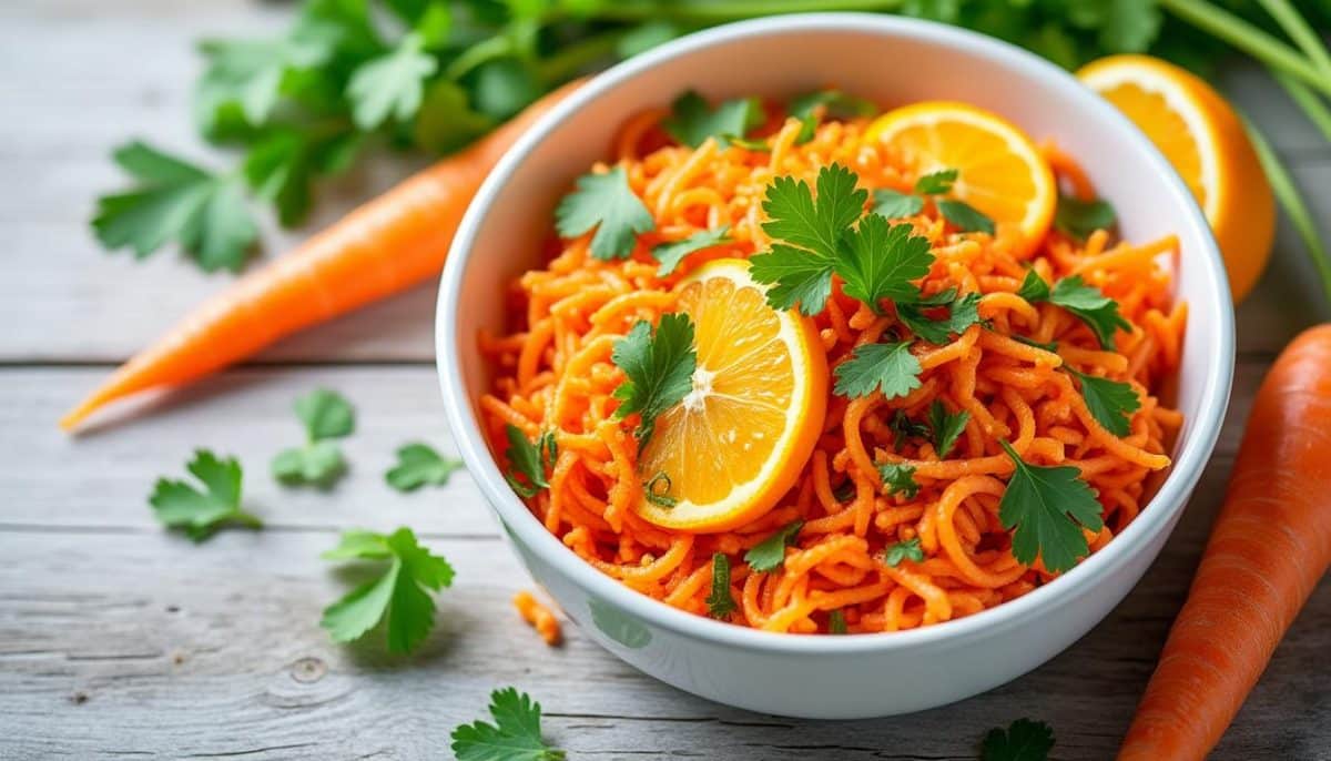 découvrez une salade de carottes râpées qui transformera vos apéritifs ! fraîche, croquante et pleine de saveurs, cette recette innovante séduira vos invités et ajoutera une touche colorée à vos tables.