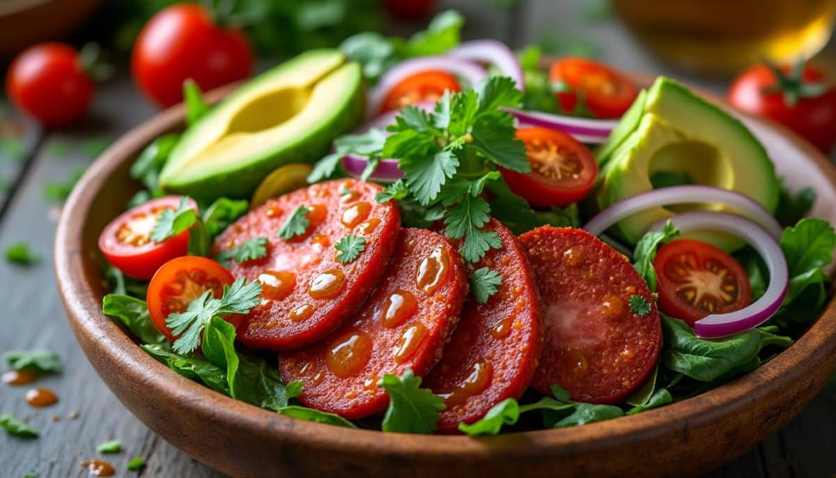 découvrez notre délicieuse salade de chorizo épicée qui réveille vos papilles avec des saveurs envoûtantes. un mélange parfait de fraîcheur et de piquant, idéale pour un repas léger ou en entrée. testez cette recette et éveillez vos sens !
