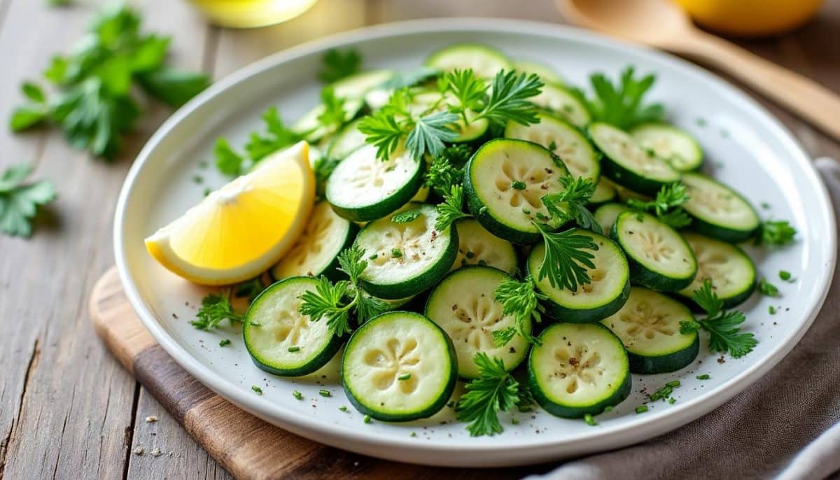 découvrez une salade de courgettes crues étonnante qui surprendra vos invités ! facile à préparer et pleine de saveurs, elle est parfaite pour ajouter une touche fraîcheur à vos repas.