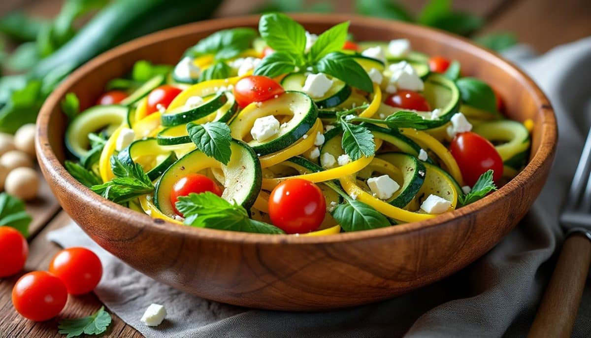 découvrez une recette de salade de courgettes crues qui étonne par ses saveurs rafraîchissantes et sa simplicité. parfaite pour accompagner vos plats d'été ou à déguster en entrée, cette salade saura séduire vos invités avec sa texture croquante et son assaisonnement savoureux.