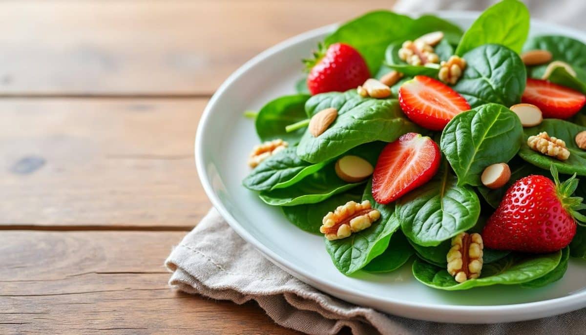 découvrez les bienfaits de notre salade d'épinards frais, un plat savoureux et nutritif qui allie santé et plaisir. riche en vitamines et minéraux, cette recette délicieuse est idéale pour un repas léger ou un accompagnement énergisant. manger équilibré n'a jamais été aussi simple et savoureux !