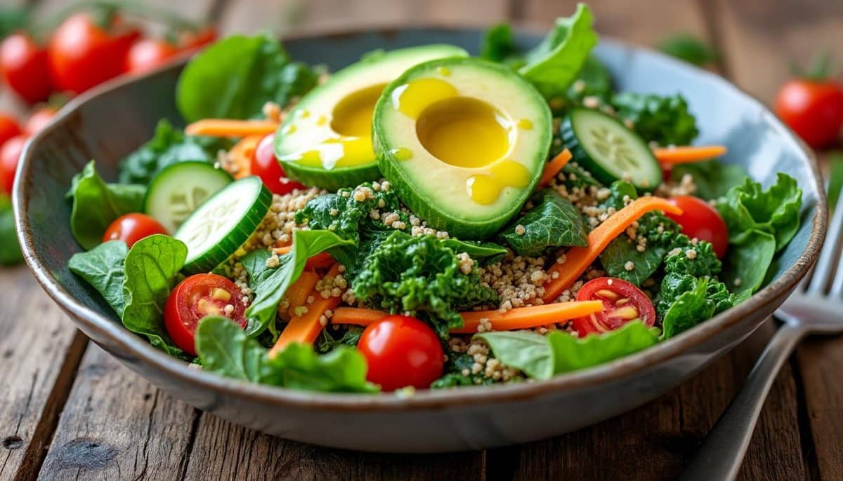 découvrez notre délicieuse salade détox, conçue pour revitaliser votre corps et booster votre bien-être. pleine de nutriments et de saveurs, elle est l'alliée parfaite pour un mode de vie sain et équilibré. parfaite pour une cure détox, savourez chaque bouchée tout en prenant soin de vous !