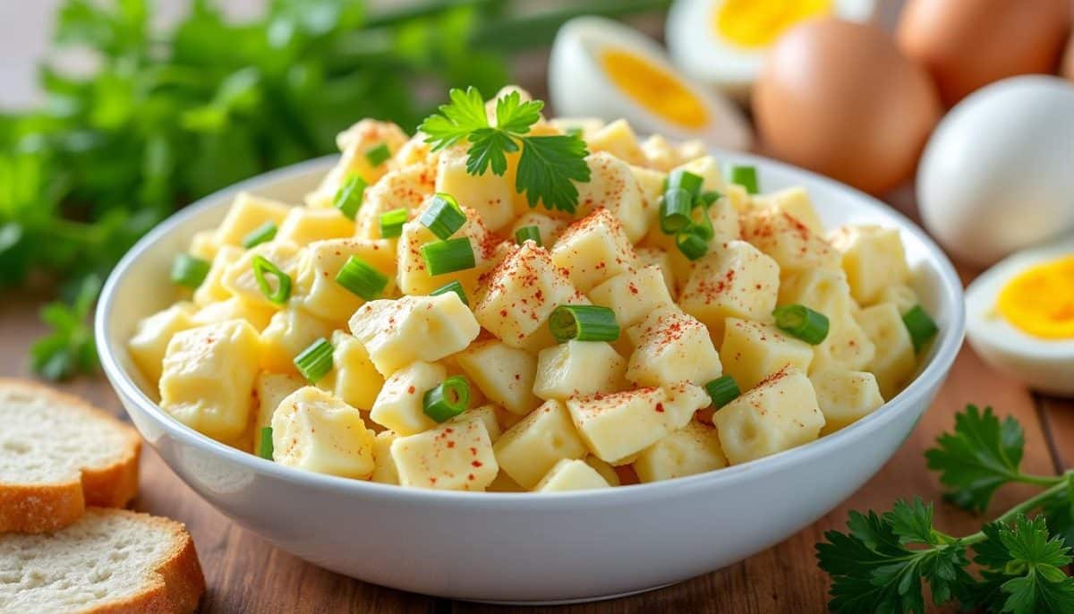 découvrez notre recette de salade d'œufs durs, un classique indémodable qui allie simplicité et saveurs. parfaite pour un repas léger ou un pique-nique, elle ravira vos papilles grâce à sa texture crémeuse et ses ingrédients frais. idéal pour toute occasion!