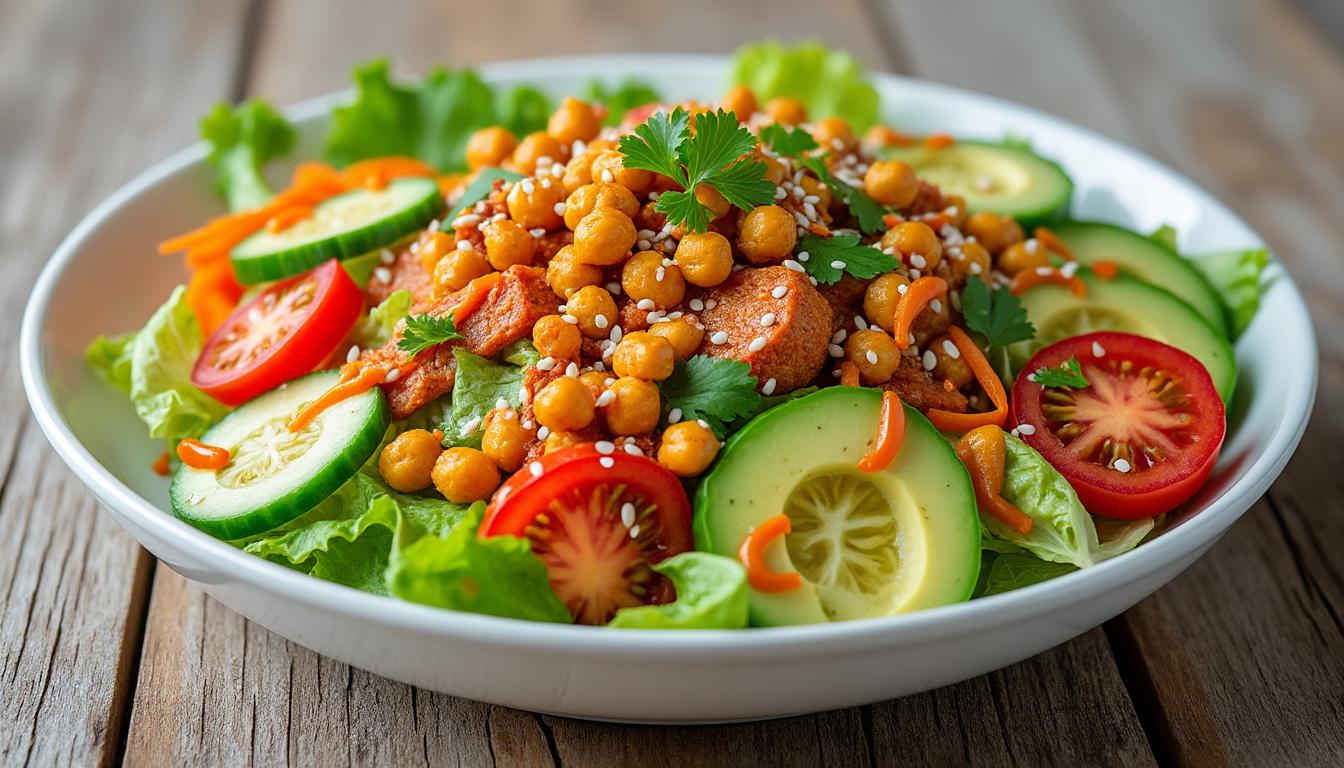 découvrez une salade fusion unique qui allie des saveurs des quatre coins du monde. un mélange audacieux d'ingrédients frais et exotiques pour une expérience culinaire inoubliable. savourez cette recette qui célÚbre la diversité gastronomique, parfaite pour toutes les occasions !