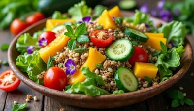 découvrez notre recette de salade fusion, un plat savoureux qui allie des ingrédients des quatre coins du monde. un voyage culinaire qui plaira à tous les palais, alliant fraîcheur et originalité pour une expérience gustative unique.