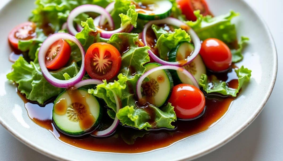 découvrez la vinaigrette balsamique qui transformera vos salades en véritables chefs-d'œuvre culinaires. avec son goût riche et équilibré, elle apporte une touche de sophistication à tous vos plats. idéale pour les amateurs de cuisine créative et saine.