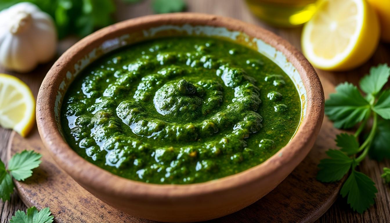 découvrez le chimichurri, la sauce argentine incontournable qui sublime vos viandes grillées. avec ses saveurs herbacées et épicées, elle apporte une touche d'authenticité à vos barbecues. parfaite pour rehausser le goût de vos plats, essayez-la dès maintenant!