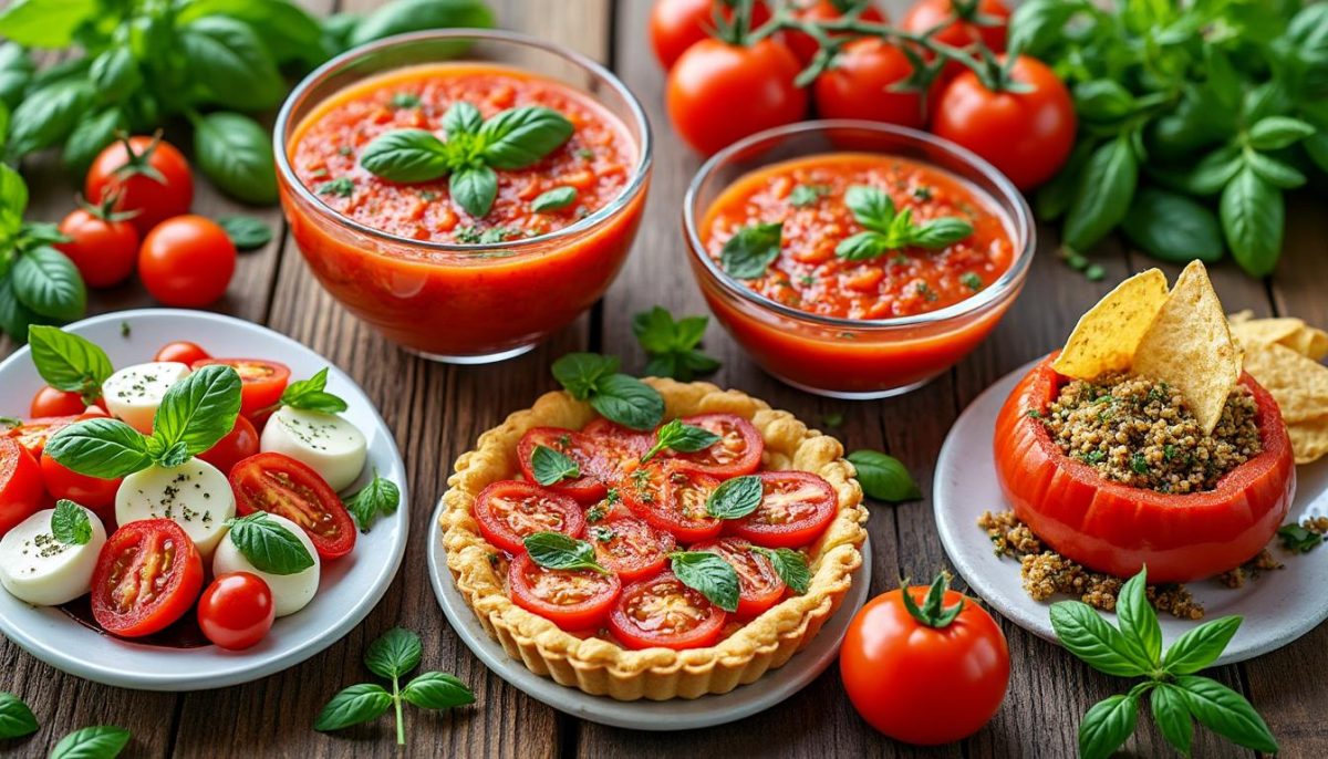 découvrez cinq recettes estivales savoureuses mettant en vedette le goût et la fraîcheur des tomates. idéales pour les gourmands qui souhaitent profiter des délices de l'été, ces recettes faciles à réaliser sauront ravir votre palais !