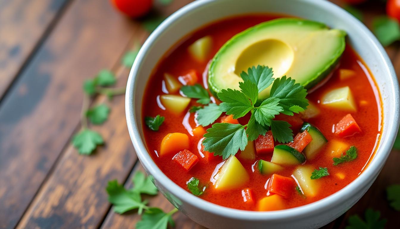 découvrez la recette inratable du gaspacho de marina forney, un délice rafraîchissant et savoureux qui réveille vos papilles. suivez nos conseils simples pour réaliser ce plat estival en un rien de temps !