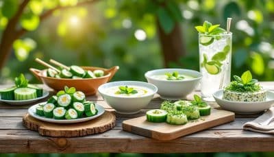 découvrez cinq recettes originales d'apéritifs estivaux à base de concombre qui apporteront une touche de fraîcheur à vos soirées d'été. parfaites pour épater vos invités et savourer des saveurs légères et rafraîchissantes.