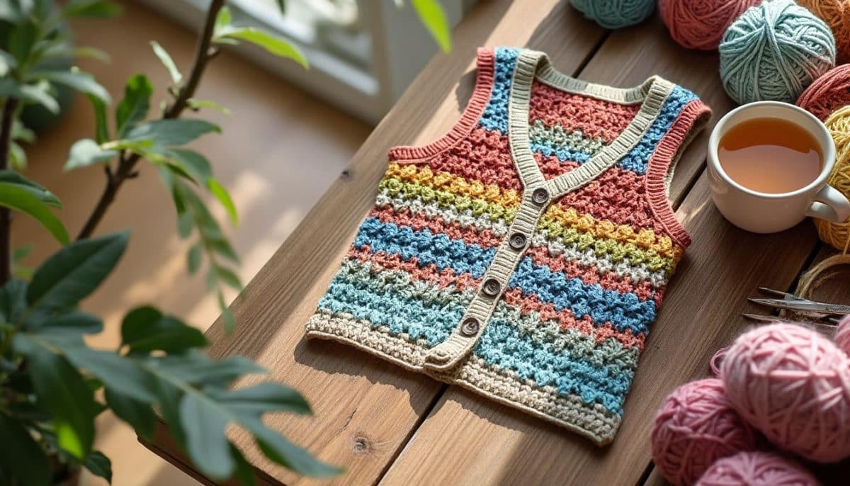 découvrez le gilet en crochet, une pièce unique alliant style et bien-être. plongez dans l'art-thérapie grâce à cet accessoire à la fois tendance et réconfortant, qui habille avec élégance votre silhouette tout en stimulant votre créativité.