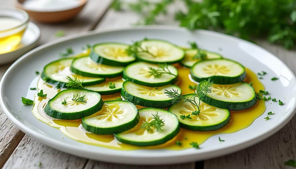 découvrez notre recette rapide et délicieuse de carpaccio de courgettes ensoleillé, idéal pour éveiller vos papilles. parfait pour un apéritif ou une entrée légère, ce plat coloré met en valeur la fraîcheur des courgettes et s’accompagne de notes estivales. essayez-le dès aujourd'hui !