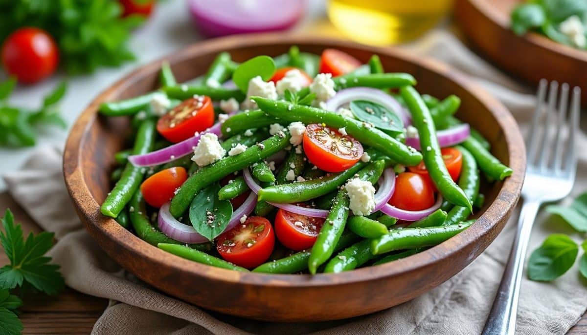 découvrez notre délicieuse recette de salade de haricots verts qui saura ravir vos papilles ! fraîche, croquante et pleine de saveurs, elle est parfaite pour accompagner vos plats ou se déguster seule. facile à préparer, cette salade est idéale pour les repas d'été ou un pique-nique réussi. ne ratez pas ce classique qui cartonne sur vos tables !