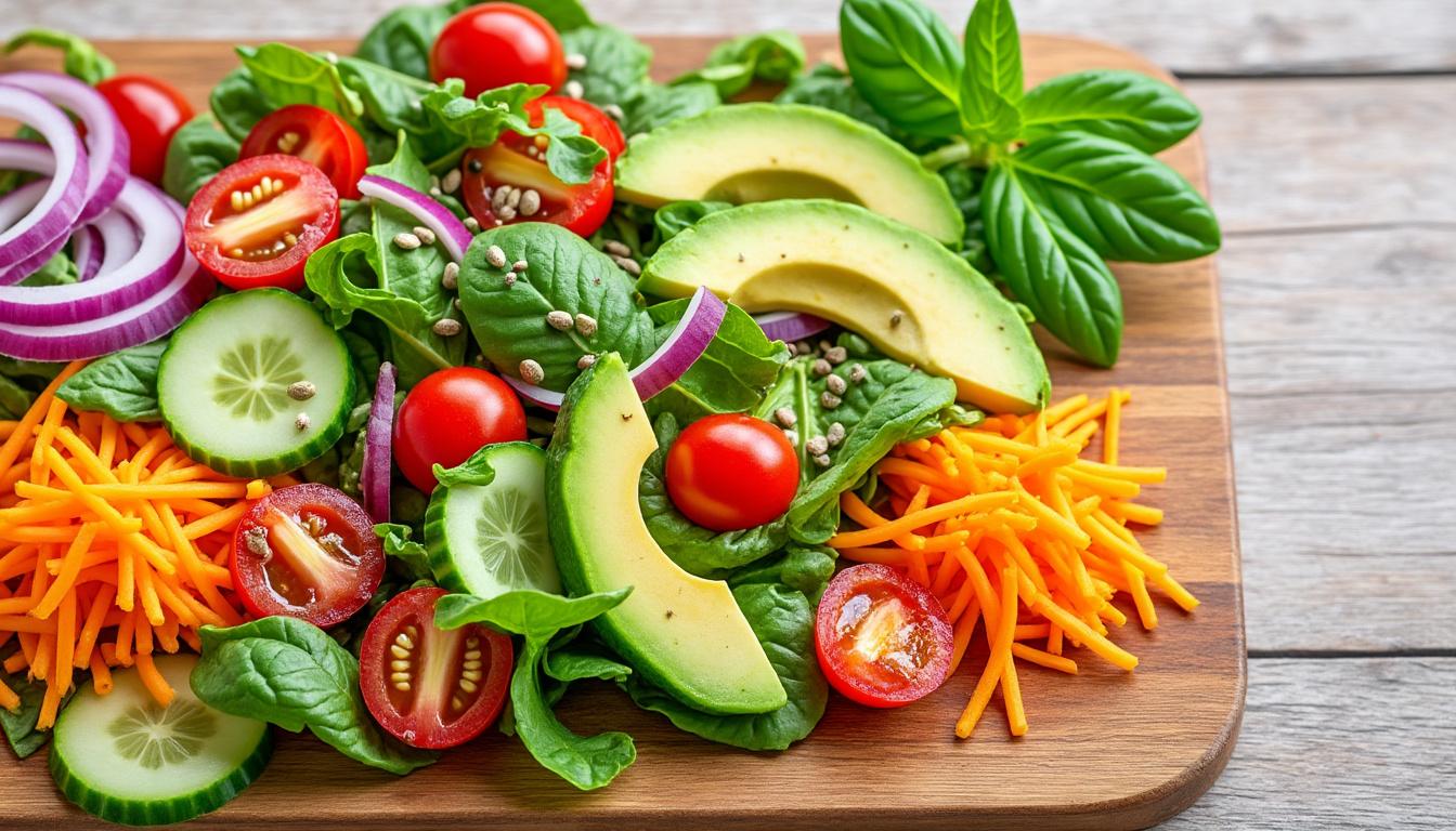 dĂ©couvrez notre dĂ©licieuse salade anti-stress, riche en ingrĂ©dients aux vertus apaisantes. idĂ©ale pour calmer l'esprit et favoriser la dĂ©tente, cette recette savoureuse allie fraĂźcheur et bien-ĂȘtre. parfaite pour une pause gourmande et relaxante !